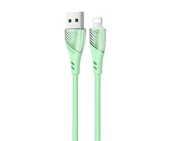 Дата кабель Usams US-SJ493 U65 Liquid Silicone USB to Lightning 3A 1m Зеленый