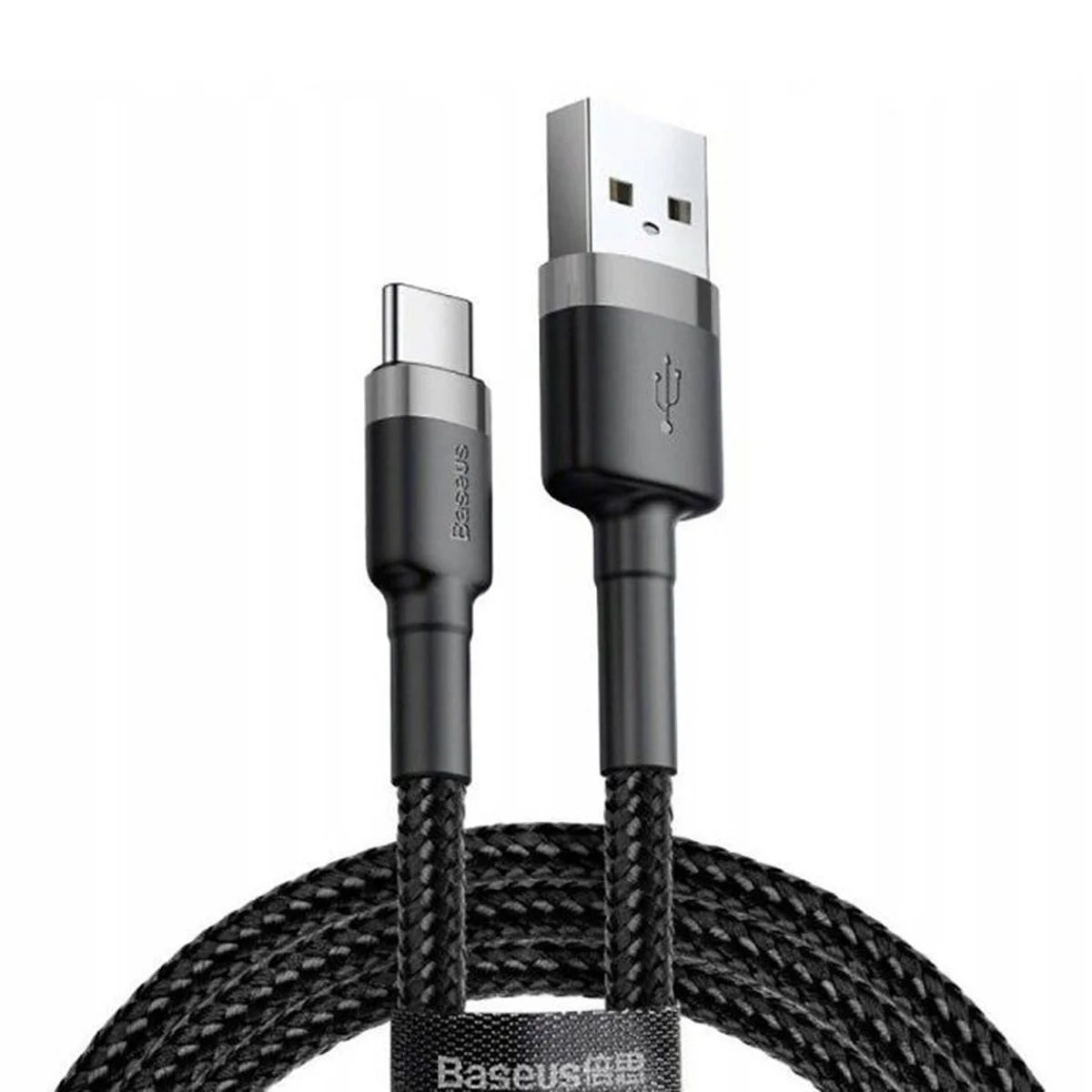 Дата кабель Baseus Cafule Type-C Cable 3A (1m) Чорний / Сірий