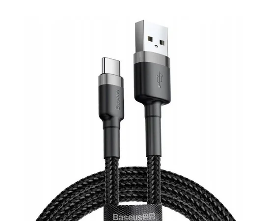 Дата кабель Baseus Cafule Type-C Cable 3A (1m) Черный / Серый