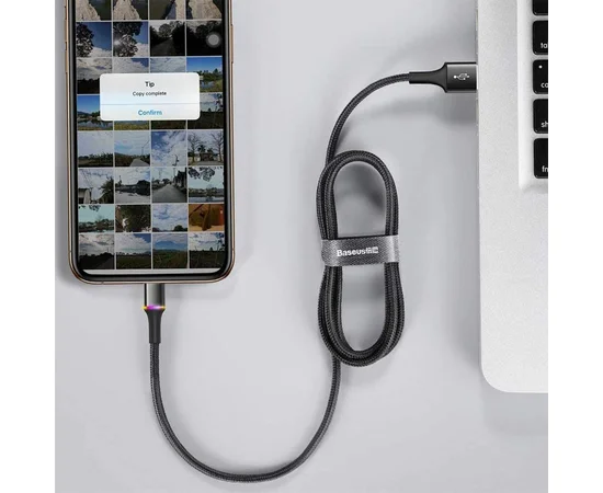 Дата кабель Baseus Halo Data Lightning 2.4A (1m) Black