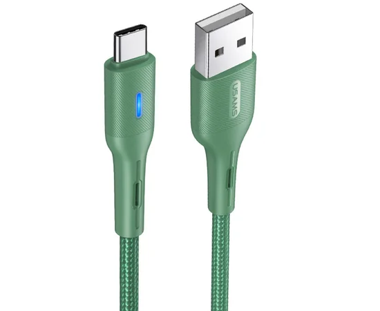 Дата кабель USAMS US-SJ460 U-Bob Series USB to Type-C Smart Power-off Cable (1.2m) Зеленый