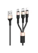 Дата кабель Hoco X26 Xpress 3in1 Lightning -MicroUSB-Type-C (1m) Черный / Золотой