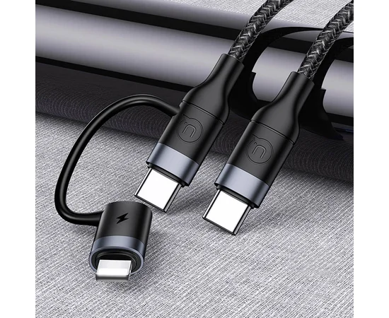 Дата кабель Usams US-SJ403 U31 60W Fast charging Type-C to Type-C / Lightning (1.2m) Черный