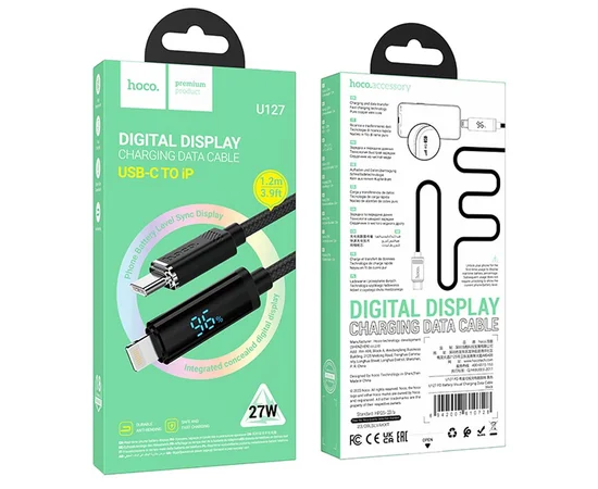 Дата кабель Hoco U127 Power Type-C to Lightning Black