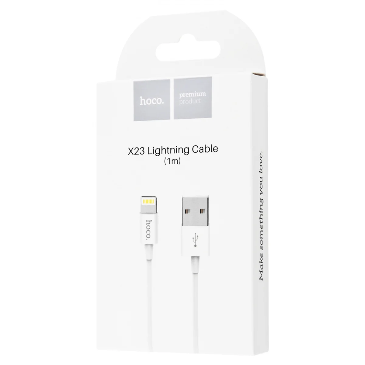 Дата кабель Hoco X23 Skilled Lightning Cable (1m) Белый