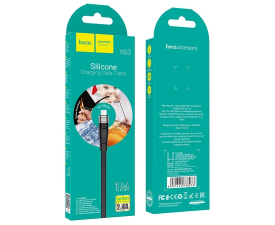 Дата кабель Hoco X53 "Angel" USB to MicroUSB (1m) Черный