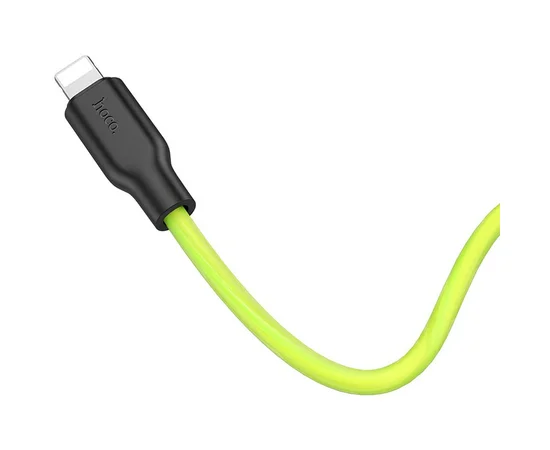 Дата кабель Hoco X21 Plus Fluorescent Silicone Lightning Cable (1m) Зеленый