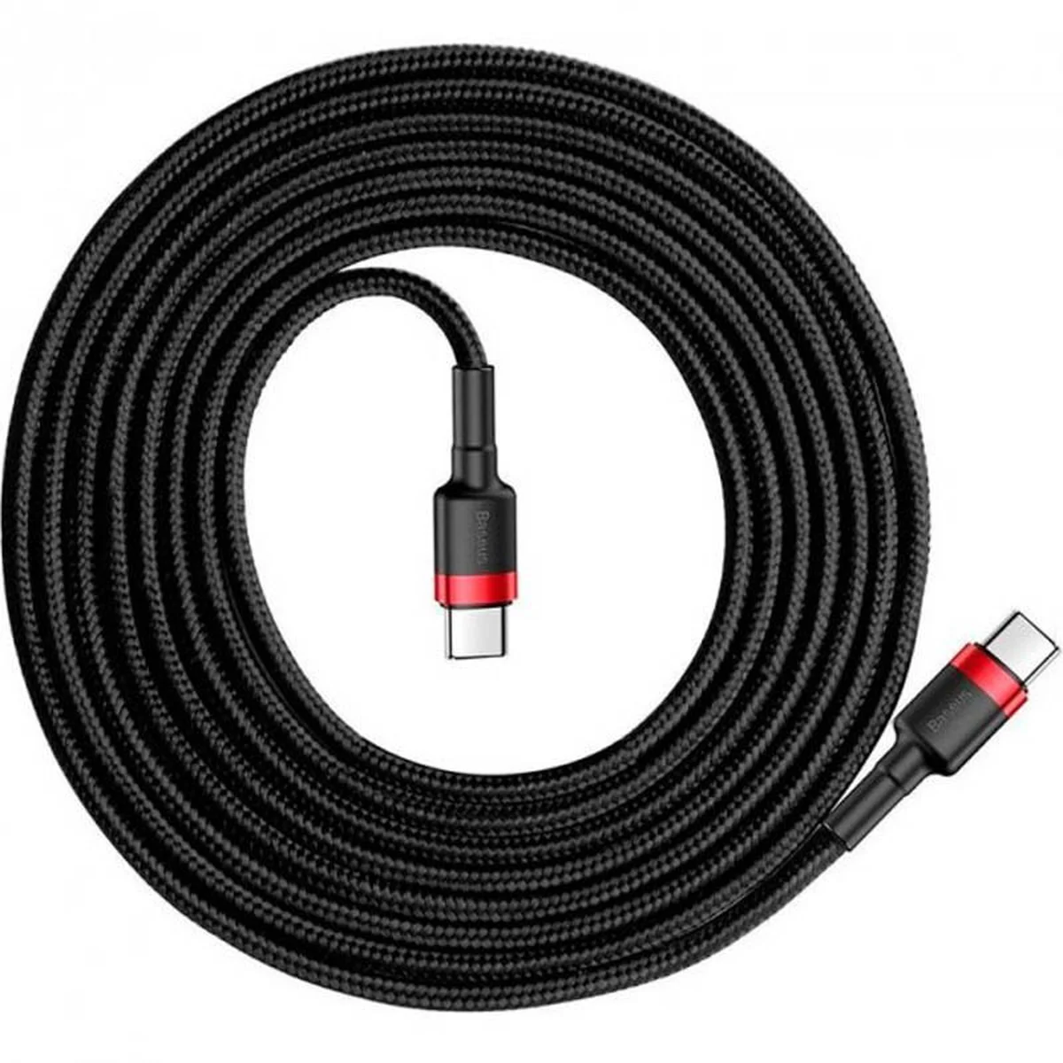 Дата кабель Baseus Cafule Type-C to Type-C Cable PD 2.0 60W (2m) (CATKLF-H) Черный / Красный