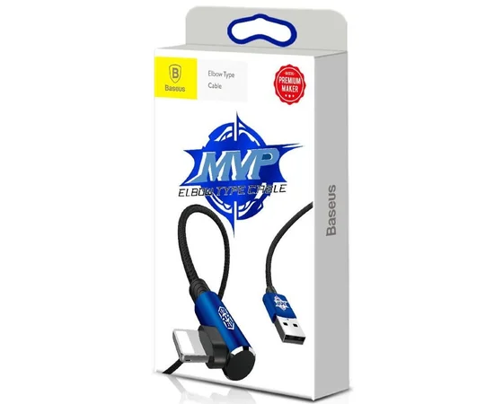 Дата кабель Baseus MVP Elbow Lightning Cable 2.4A (1m) (CALMVP) blue