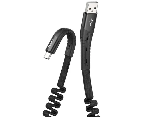 Дата кабель Hoco U78 "Cotton treasure elastic" Type-C Черный