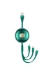 Дата кабель Usams US-SJ508 U69 3IN1 Retractable Cable 1m Зеленый
