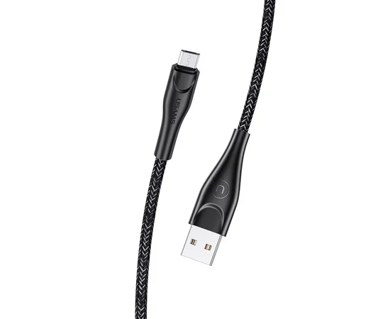 Дата кабель Usams US-SJ393 U41 Micro Braided Data and Charging Cable 1m Черный