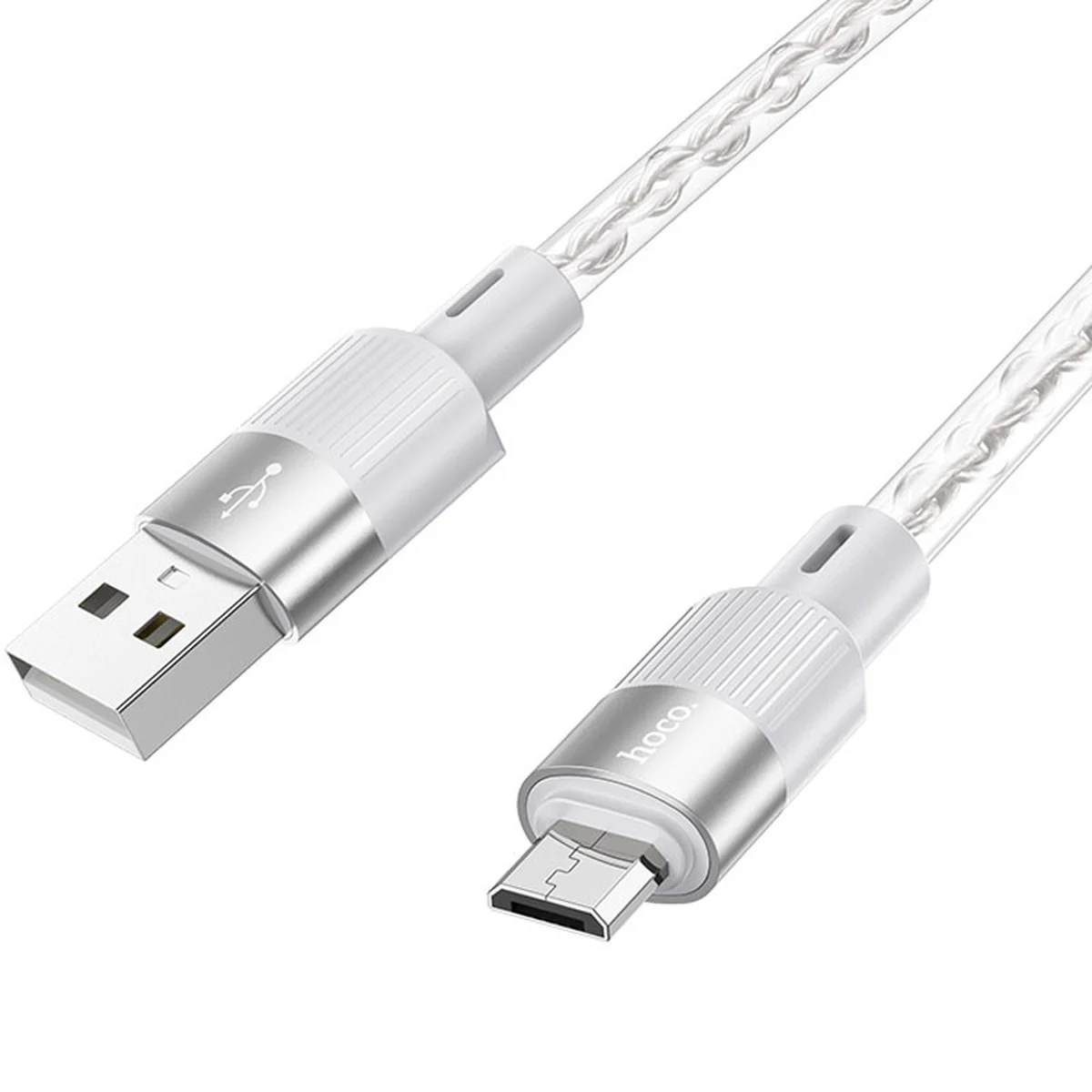 Дата кабель Hoco X99 Crystal Junction USB to MicroUSB (1.2m) Gray