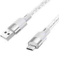 Дата кабель Hoco X99 Crystal Junction USB to MicroUSB (1.2m) Gray