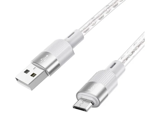 Дата кабель Hoco X99 Crystal Junction USB to MicroUSB (1.2m) Gray