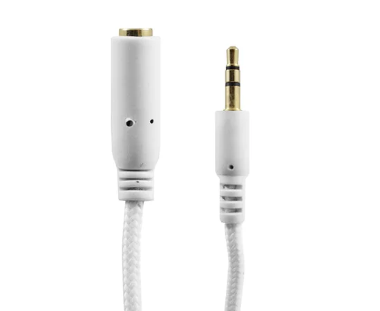 AUX удлинитель ткань 2 pin 1.5м Белый