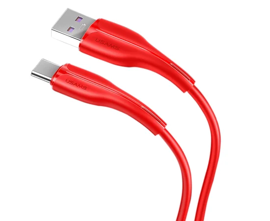 Дата кабель Usams US-SJ376 U38 Type-C 5A Fast Charging & Data Cable 1m Красный