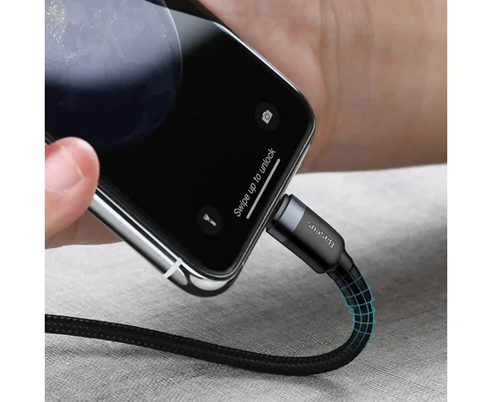 Дата кабель Baseus Cafule Type-C to Lightning PD 20W (1m) (CATLKLF) Gray / Black