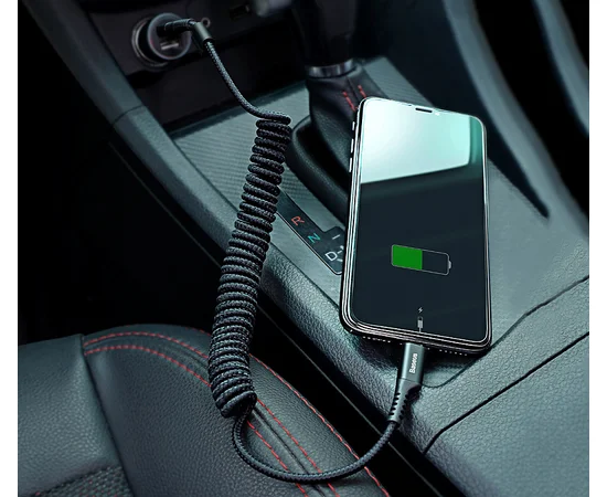 Дата кабель Baseus Double Spring (компактный) USB to Lightning 2A (1m) Черный
