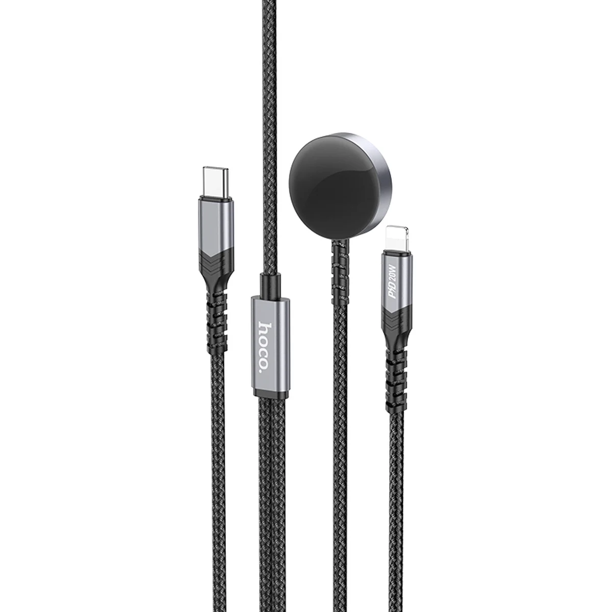 Дата кабель Hoco CW54 2in1 Type-C to iWatch/Lightning 2.5W (1.2m) Black