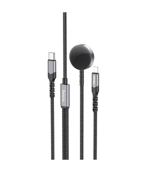Дата кабель Hoco CW54 2in1 Type-C to iWatch/Lightning 2.5W (1.2m) Black