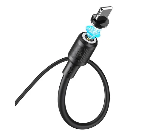 Дата кабель Hoco X52 "Sereno magnetic" USB to Lightning (1m) Черный