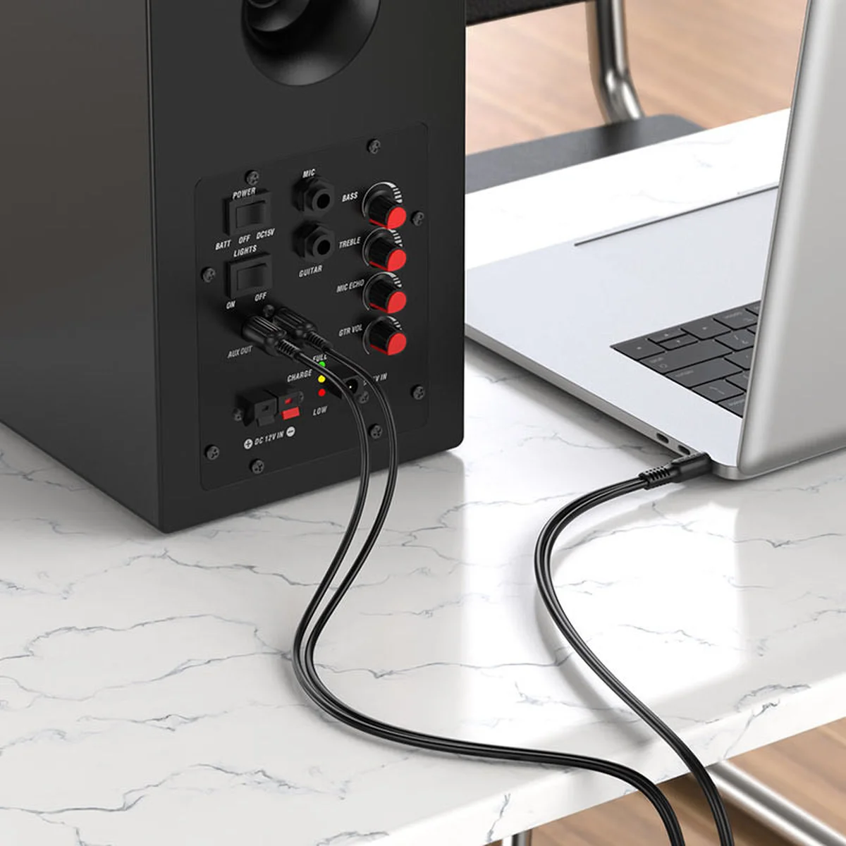 Аудіо кабель Borofone BL11 3.5mm to double RCA Чорний