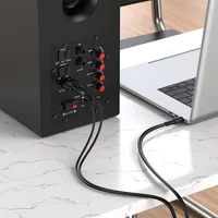 Аудіо кабель Borofone BL11 3.5mm to double RCA Чорний