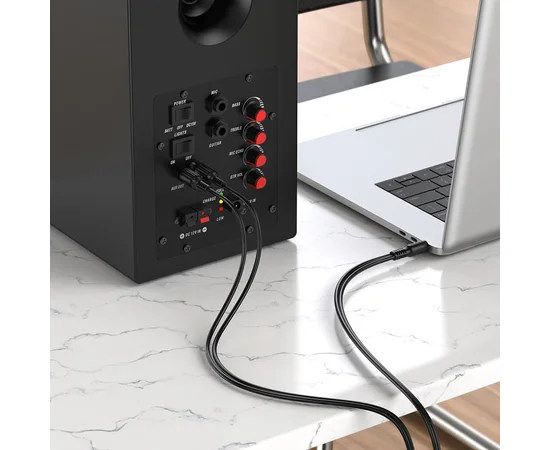 Аудио кабель Borofone BL11 3.5mm to double RCA Черный