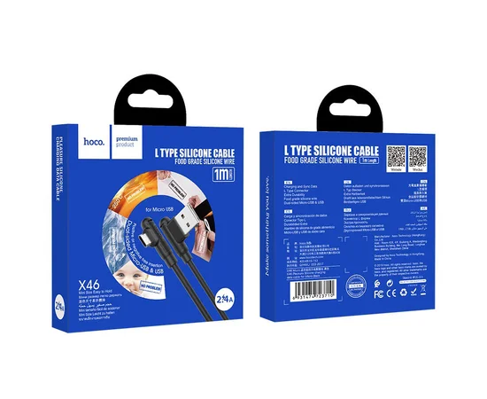 Дата кабель Hoco X46 "Pleasure" USB to MicroUSB (1m) Черный