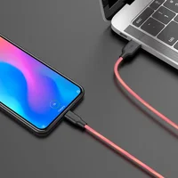 Дата кабель Hoco X21 Plus Fluorescent Silicone Type-C Cable (1m) Червоний