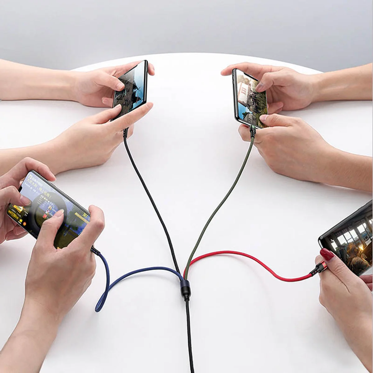 Дата кабель Usams US-SJ411 U26 4in1 USB to Combo 2A (0.35m) Чорний