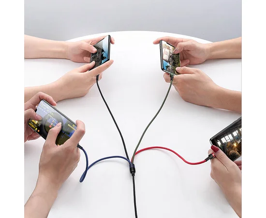 Дата кабель Usams US-SJ411 U26 4in1 USB to Combo 2A (0.35m) Черный