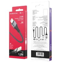 Дата кабель Borofone BU11 Tasteful USB to Lightning (1.2m) Чорний