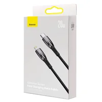 Дата кабель Baseus Glimmer Series Fast Charging Data Cable Type-C to Lightning 20W 1m (CADH000001) Black