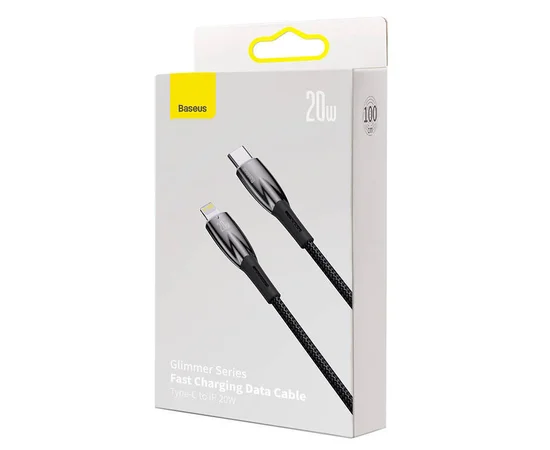 Дата кабель Baseus Glimmer Series Fast Charging Data Cable Type-C to Lightning 20W 1m (CADH000001) Black