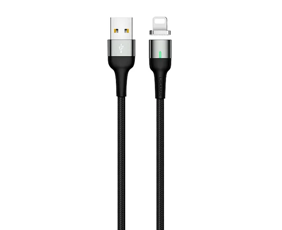 Дата кабель USAMS US-SJ326 U28 Magnetic USB to Lightning (1m) (2.4A) Серый