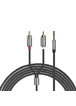 Аудио кабель Aux Hoco UPA10 Lotus Double RCA Audio 3.5 mm (1,5м) Серый