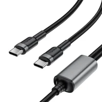 Дата кабель Acefast C22-02 2in1 Type-C to Type-C/Type-C 100W (1.2m) Black