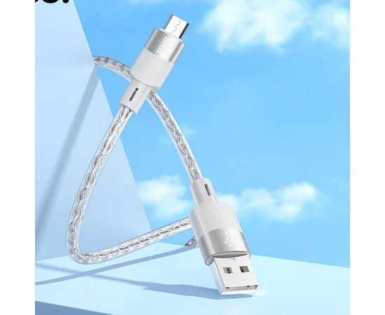 Дата кабель Hoco X99 Crystal Junction USB to MicroUSB (1.2m) Gray