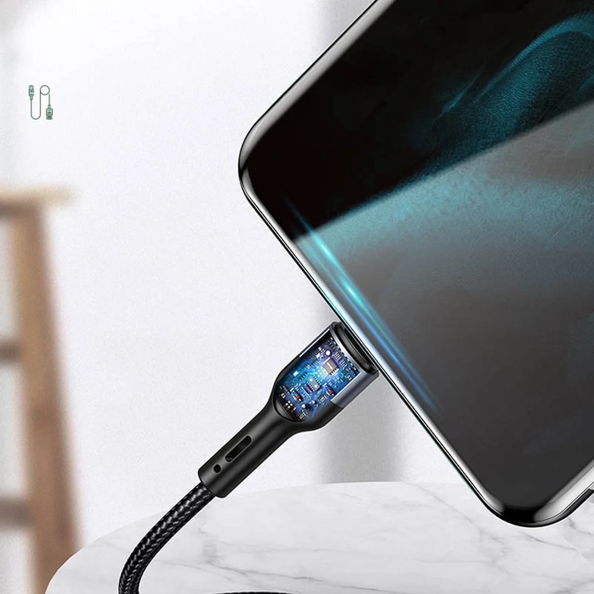 Дата кабель Usams US-SJ449 U55 Aluminum Alloy Braided USB to Type-C (1m) Black