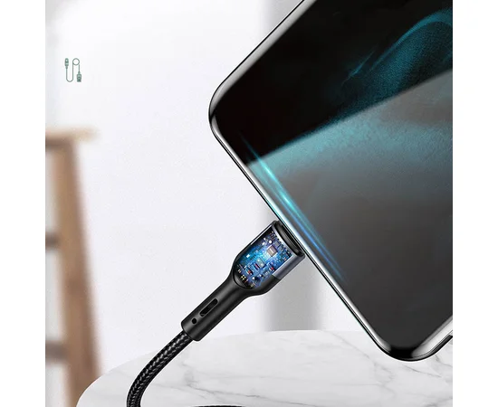 Дата кабель Usams US-SJ449 U55 Aluminum Alloy Braided USB to Type-C (1m) Black