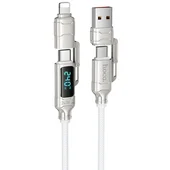 Дата кабель Hoco U152 Fortune 4in1 Type-C to Lightning/Type-C to USB 240W (1.2m) Light Gray
