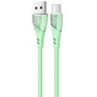 Дата кабель Usams US-SJ494 U65 Liquid Silicone USB to Type-C 3A 1m Зеленый