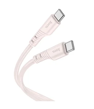 Дата кабель Hoco X97 Crystal color Type-C to Type-C 60W (1m) Light pink Дата кабель Hoco X97 Crystal color Type-C to Type-C 60W (1m) Light pink