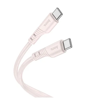 Дата кабель Hoco X97 Crystal color Type-C to Type-C 60W (1m) Light pink