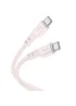 Дата кабель Hoco X97 Crystal color Type-C to Type-C 60W (1m) Light pink