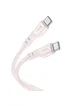 Дата кабель Hoco X97 Crystal color Type-C to Type-C 60W (1m) Light pink