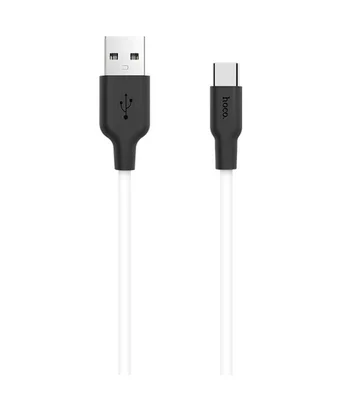 Дата кабель Hoco X21 Plus Silicone Type-C Cable (1m) Черный / Белый