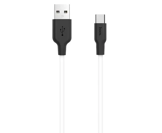 Дата кабель Hoco X21 Plus Silicone Type-C Cable (1m) Чорний / Білий